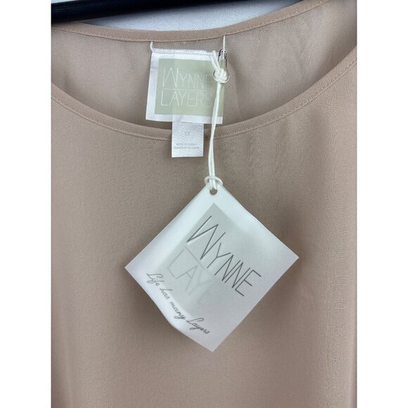 Women’s Wynne Layers Size 1X Tan Sheer Tank Blouse - Picture 4 of 5